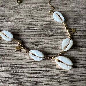 Gold and White Shell Necklace